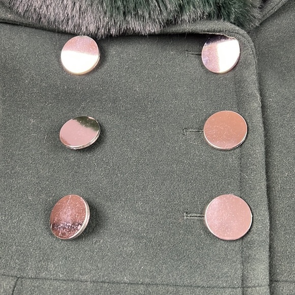 One Minute Fashion Green Retro Coat with Faux Fur Collar - Picture 5 of 11